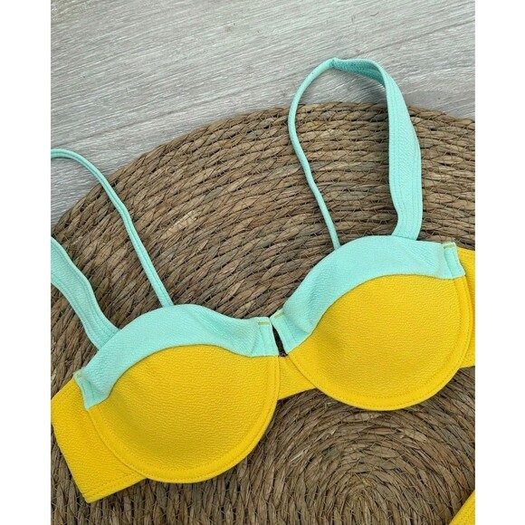 MakeMeChic Women's High Waisted Bikini Sets Color Block 2 Piece Swimsuit Bathing - Picture 4 of 13